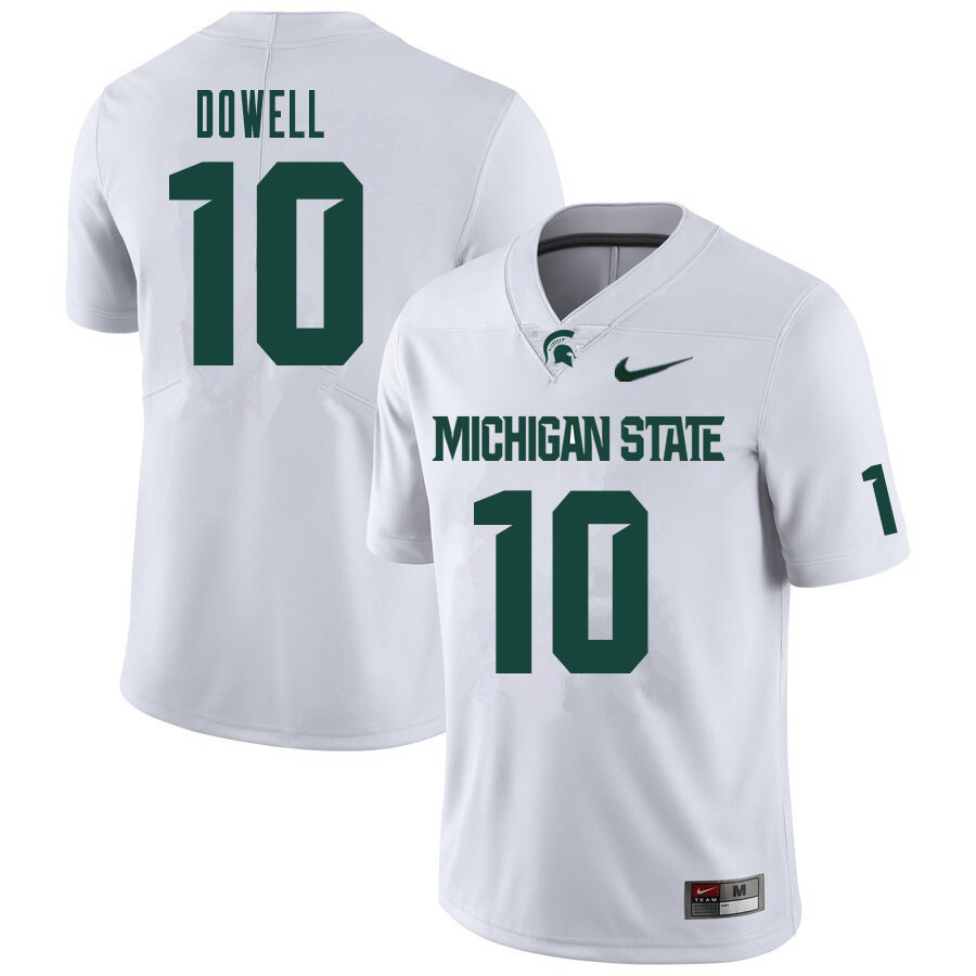Men #10 Michael Dowell Michigan State Spartans College Football Jerseys Sale-White